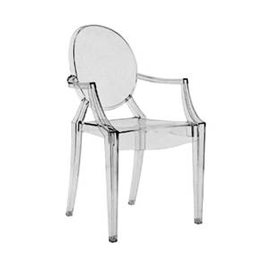Stuhl "Ghost" mit Armlehne, ohne Sitzkissen